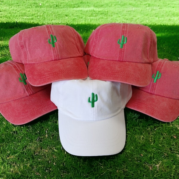 Embroidered Cactus Tiny Design Baseball Cap - Wedding Gift - Mom Dad Cap - Outdoor Camping Hat- Spring Break Cap