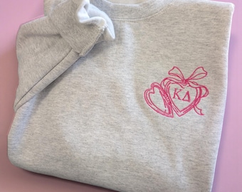 Moletom personalizado com pingente de laço bordado - Presente para fraternidade