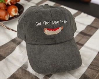 Embroidered Hot Dog Lover Cap - Vintage Humorous Baseball Hat - Mom Dad Barbeque Baseball Cap - Funny Costco Glizzy Lover Camping Hat