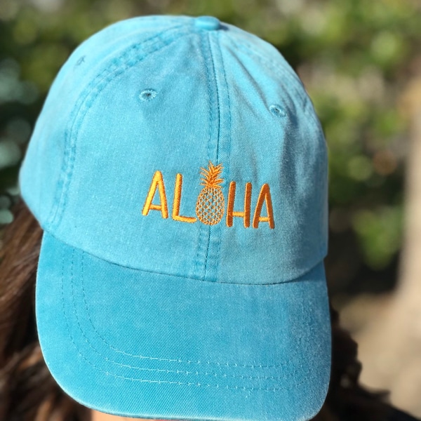 Embroidered Aloha Pineapple Ball Cap