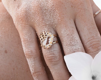 Drupe Shell Ring, Gioielli DioChiore, Regalo Ispirato all'Oceano, Regali per gli amanti della spiaggia, Anelli dell'Oceano per le Donne, Regali da damigella d'onore da spiaggia