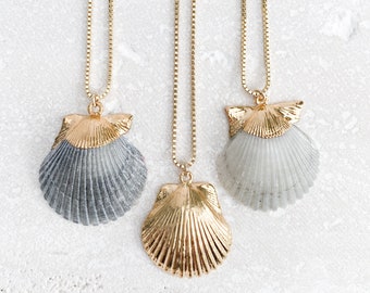 Ann-Made Upcycled Jewelry Scallop Shell Made in America Pop top Pendant 