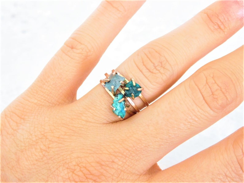 Raw Stone Ring Raw Gemstone Ring Raw Crystal Ring Rough Etsy