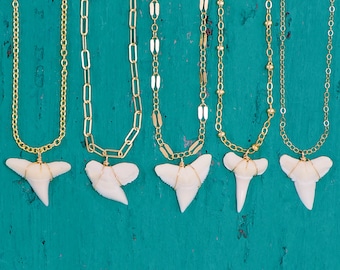 Island Girl Necklace - Gold Shark Tooth Necklace - Shark Tooth Choker Necklace - Gold Beach Necklace - Beach Jewelry - Beach Choker