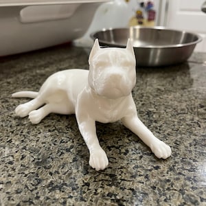 3D Printed Pitbull Male Figure with Cropped Ears