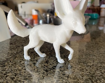 フェネックギツネの3Dプリントフィギュア、PLAプラスチック素材