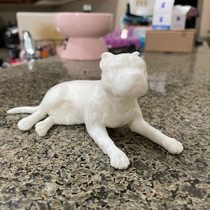 3D Printed Pitbull Female Figure with Full Ears