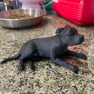 3D Printed Pitbull Male Figure with Full Ears
