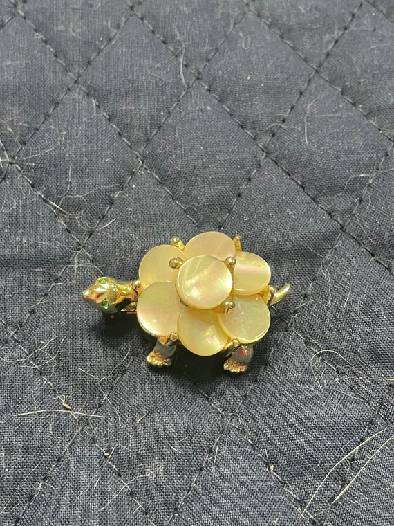 Broche Vintage Tortue En Résine – Jolie Pièce D’occasion, Style Rétro