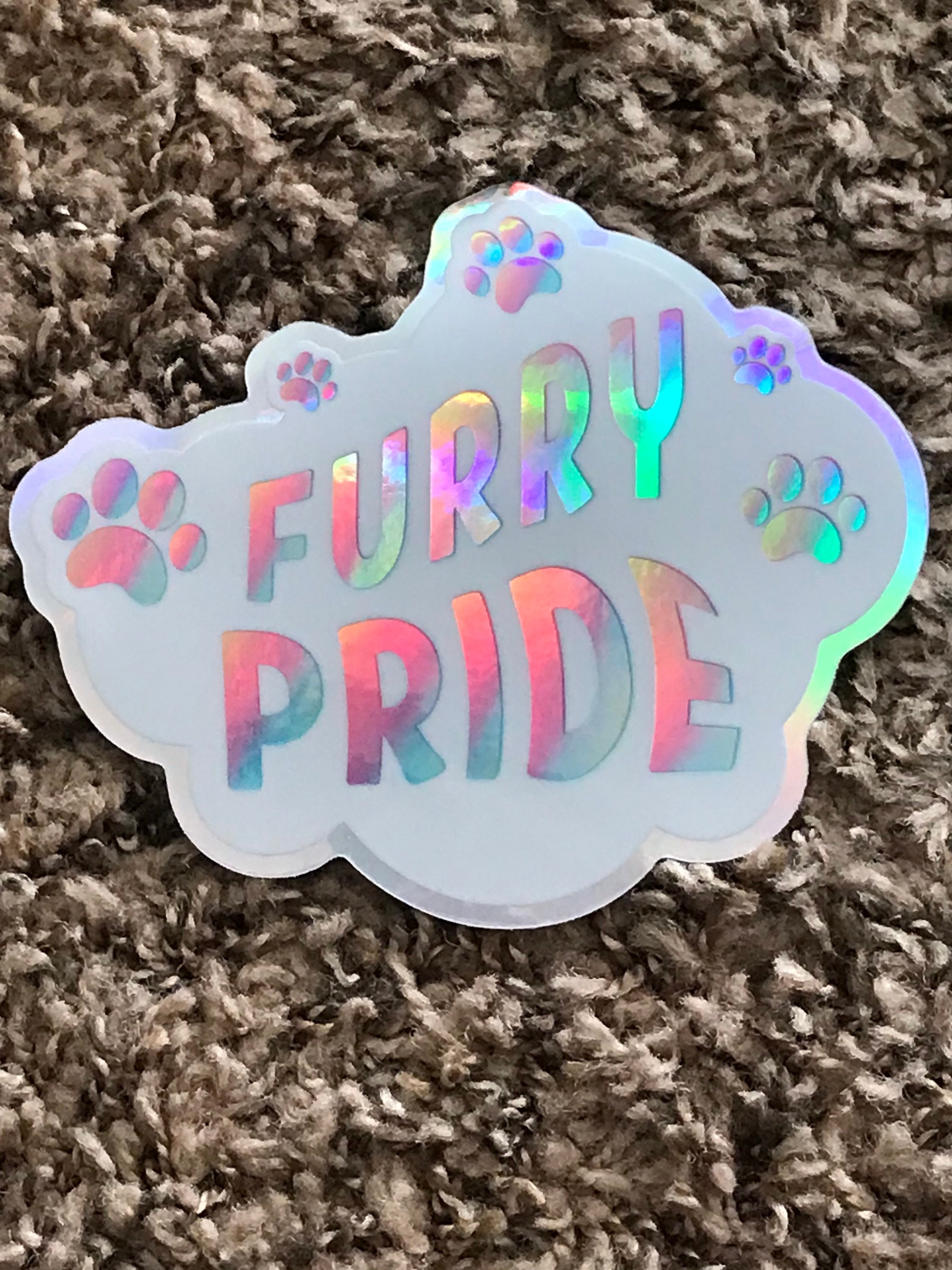 Furry PRIDE Holographic Sticker - Etsy