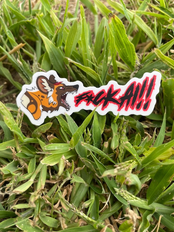F*ck AI !!!  Sticker,  Support Artists Decal, Waterproof Wild Dog Illustration
