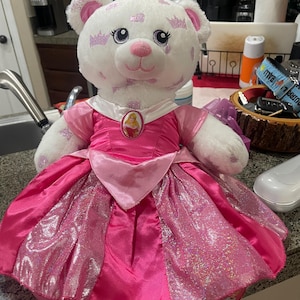 18&quot; Build A Bear Disney Princess Plush White w/ Sparkling Tiaras Limited Edition — with Pretty Princess Dress.
