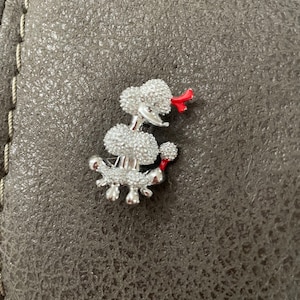 MCM Poodle brooch/pin with rhinestones