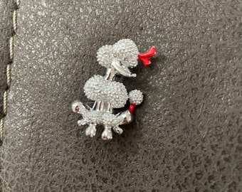 MCM Poodle brooch/pin with rhinestones