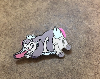 Cute Lop Bunny Hard Enamel Pin, Chibi Rabbit Brooch, Collectible or Gift