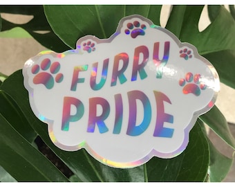 Harige holografische sticker PRIDE