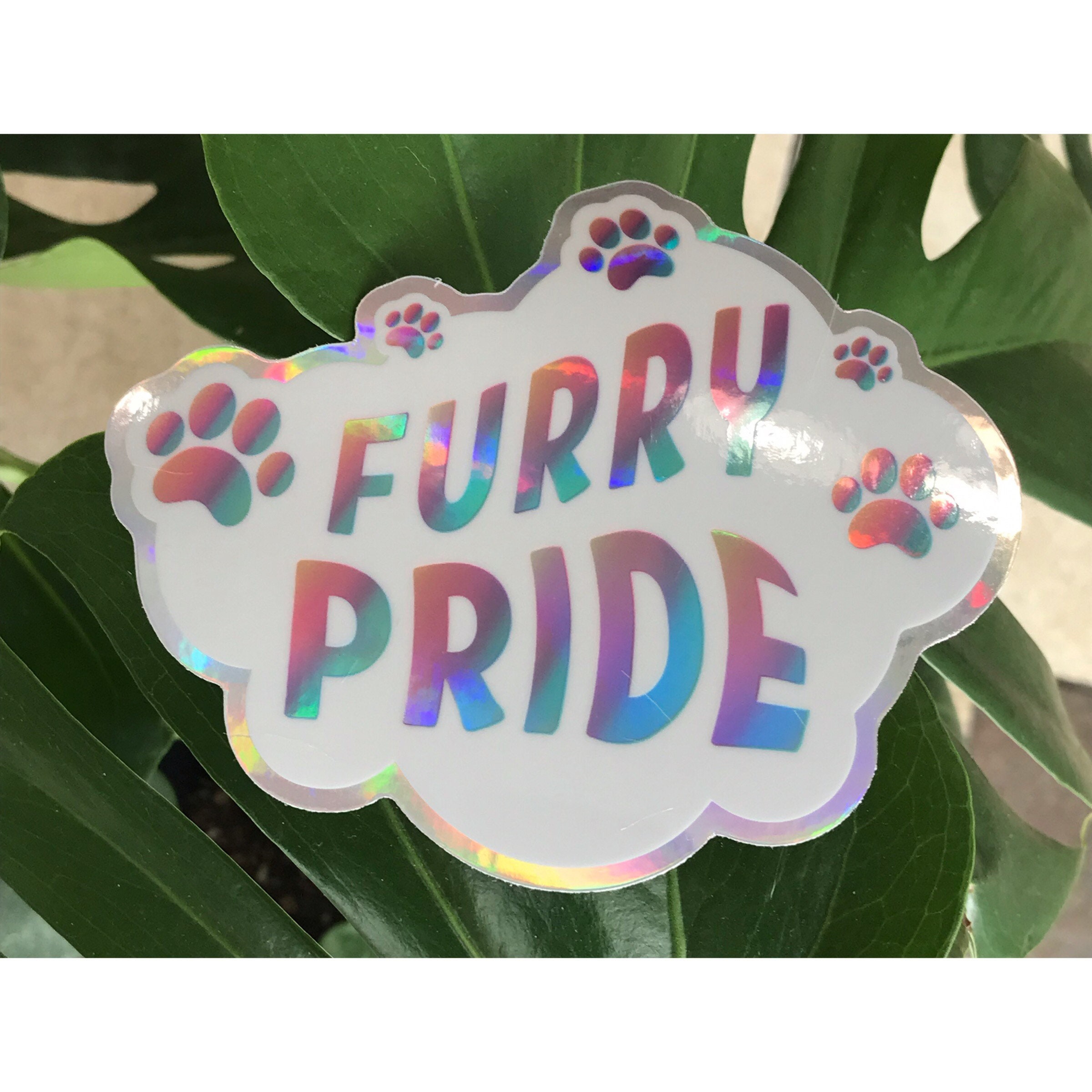 Furry PRIDE Holographic Sticker - Etsy