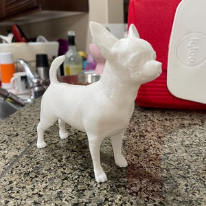 3D Printed chihuahua figure standing pose