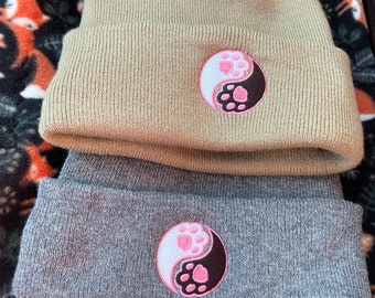 Cat Paws Yin and Yang Beanie