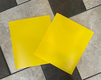 8in x 9in Yellow Plastic Sheet for Fursuit and Costume Eyes