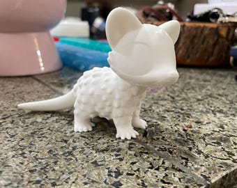 Chibi Opossum Sculpture, 3D Printed Kawaii Figure