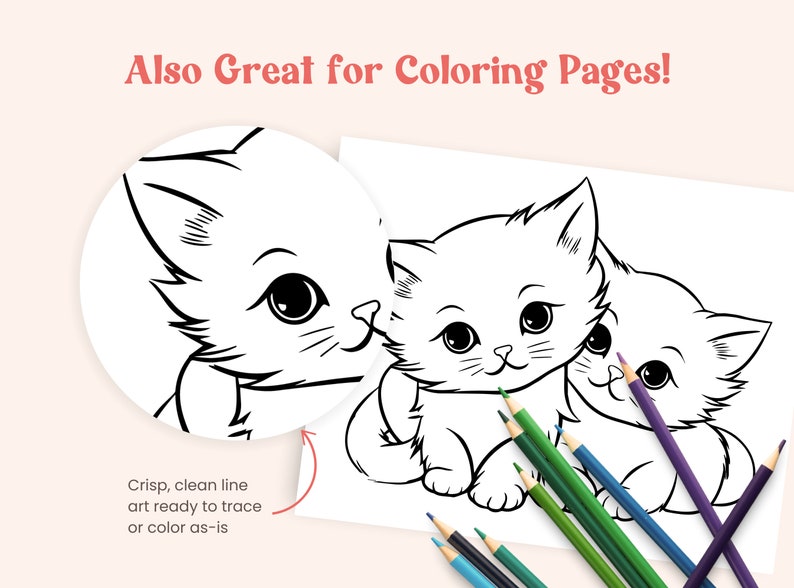 Snuggly Kittens, DIY Paint Party Template, Printable Canvas Art for ...