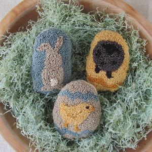 Punch Needle Pattern Easter Eggs Chick Egg Sheep Egg Bunny Egg punchneedle pdf pattern needle punch e-pattern instant download image 1