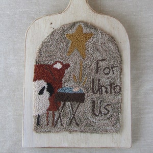 Christmas Nativity Punch Needle Kit Creche Needle Punch Pattern Crèche PunchNeedle Embroidery Sheep Cow Manger image 6