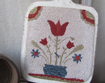 Tulip Fraktur Punch Needle Pattern: Pennsylvania Dutch Flowers (PDF Pattern)