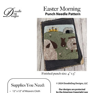 spring easter punch needle digital pattern