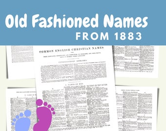 Baby Names from 1883 Book | pdf digital download | Boy & Girl | with Meanings