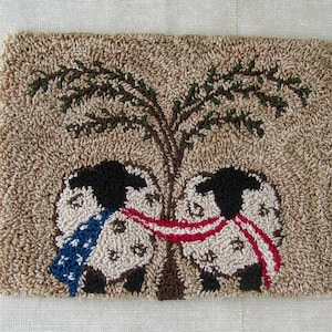 Punch Needle Pattern ~ Patriotic Sheep with Flag ~ Punchneedle pdf Pattern ~ Needle Punch Epattern ~ Willow Tree ~ Americana