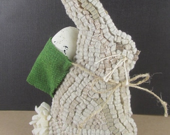 Hooked Rug Pattern for Free Standing Bunny Figure ~ Monks Cloth Pattern ~ Paper Pattern ~ Red Dot Pattern ~ Rug Hooking Pattern ~ mailed