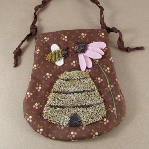 Punch Needle Punchneedle Sommer Ditty Bag Bienenstock, Blume Punchnadel PDF E-Muster E-Muster Instant Download Bild 1