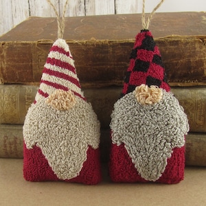 Punch Needle Pattern ~ Gnome Ornaments ~ punchneedle pdf pattern ~ needle punch epattern ~ Christmas Punch Needle