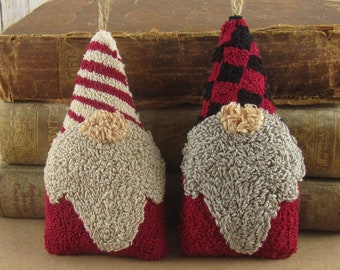 Punch Needle Pattern ~ Gnome Ornaments ~ punchneedle pdf pattern ~ needle punch epattern ~ Christmas Punch Needle