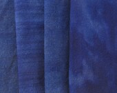Hand Dyed Felted Wool Fat Quarters - Cold Blue - Rug Hooking - Applique Wool - Penny Rug Wool - Hand Overdyed - Hooked Rug Wool