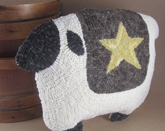 Schaf-Kissen Hooked Rug Pattern: Primitive Folk Art (PDF-Muster)