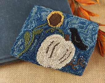 Primitive Fall Punch Needle Pattern: Crow, Sunflower, Pumpkin (PDF Pattern)