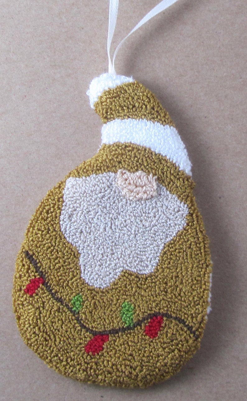 Gnome Punch Needle KIT Christmas Ornaments punchneedle pattern 3D needle punch embroidery image 5