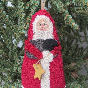 Punch Needle Pattern Santa with Sheep Ornament Christmas Santa Ornament Punchneedle pdf pattern needle punch epattern image 2