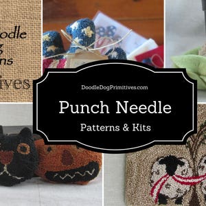 Primitive Christmas Punch Needle KIT Sheep with sleigh PunchNeedle pattern Needle Punch Sled Christmas Tree Joy image 9