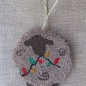 Punch Needle Pattern Sheep Ornaments Needle Punch pattern Punch Needle Embroidery PDF Instant Download Christmas punch needle image 4