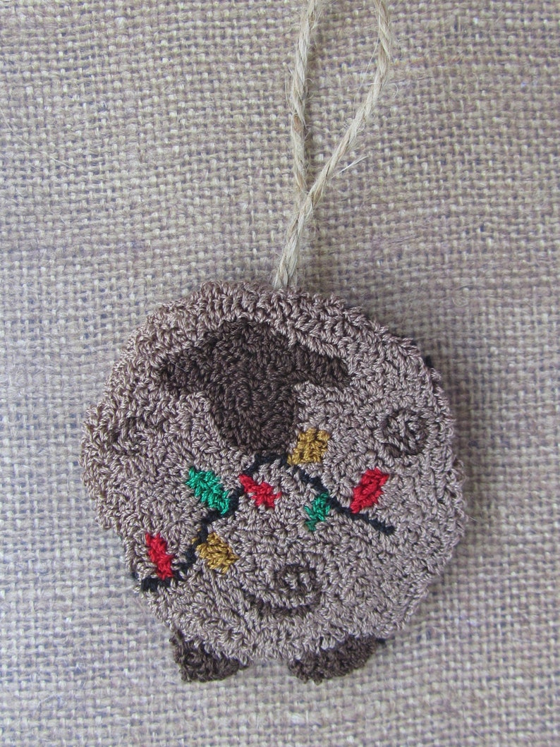 Punch Needle Pattern Sheep Ornaments Needle Punch pattern Punch Needle Embroidery PDF Instant Download Christmas punch needle image 4