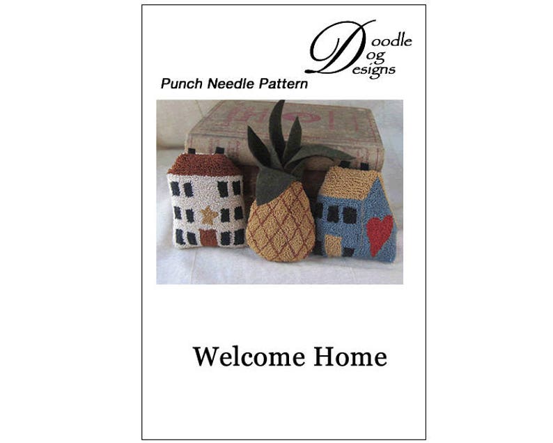 Punch Needle Kit Salt Box House & Pineapple Bowl Fillers or Shelf Sitters Needle Punch Pattern Punchneedle image 3