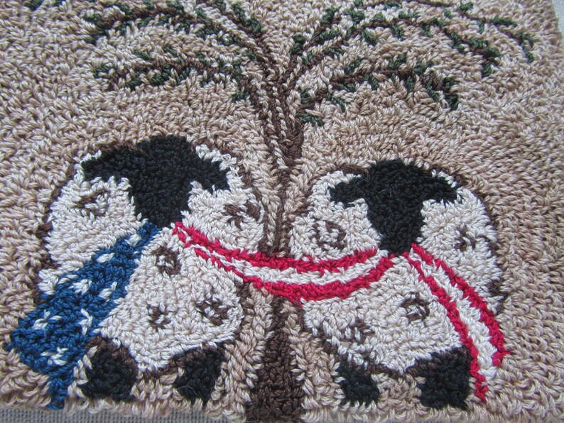 Punch Needle Pattern Patriotic Sheep with Flag Punchneedle Etsy