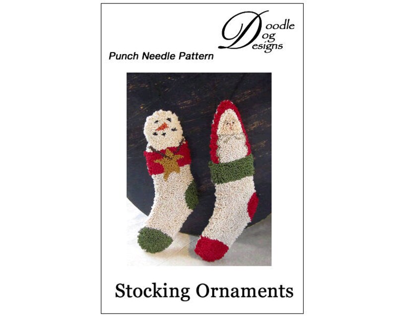 Punch Needle Pattern Stocking Ornaments Santa Snowman punchneedle pdf pattern needle punch epattern Christmas Punch Needle image 2