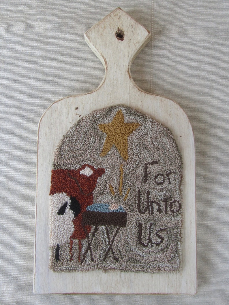 Christmas Nativity Punch Needle Kit Creche Needle Punch Pattern Crèche PunchNeedle Embroidery Sheep Cow Manger image 6