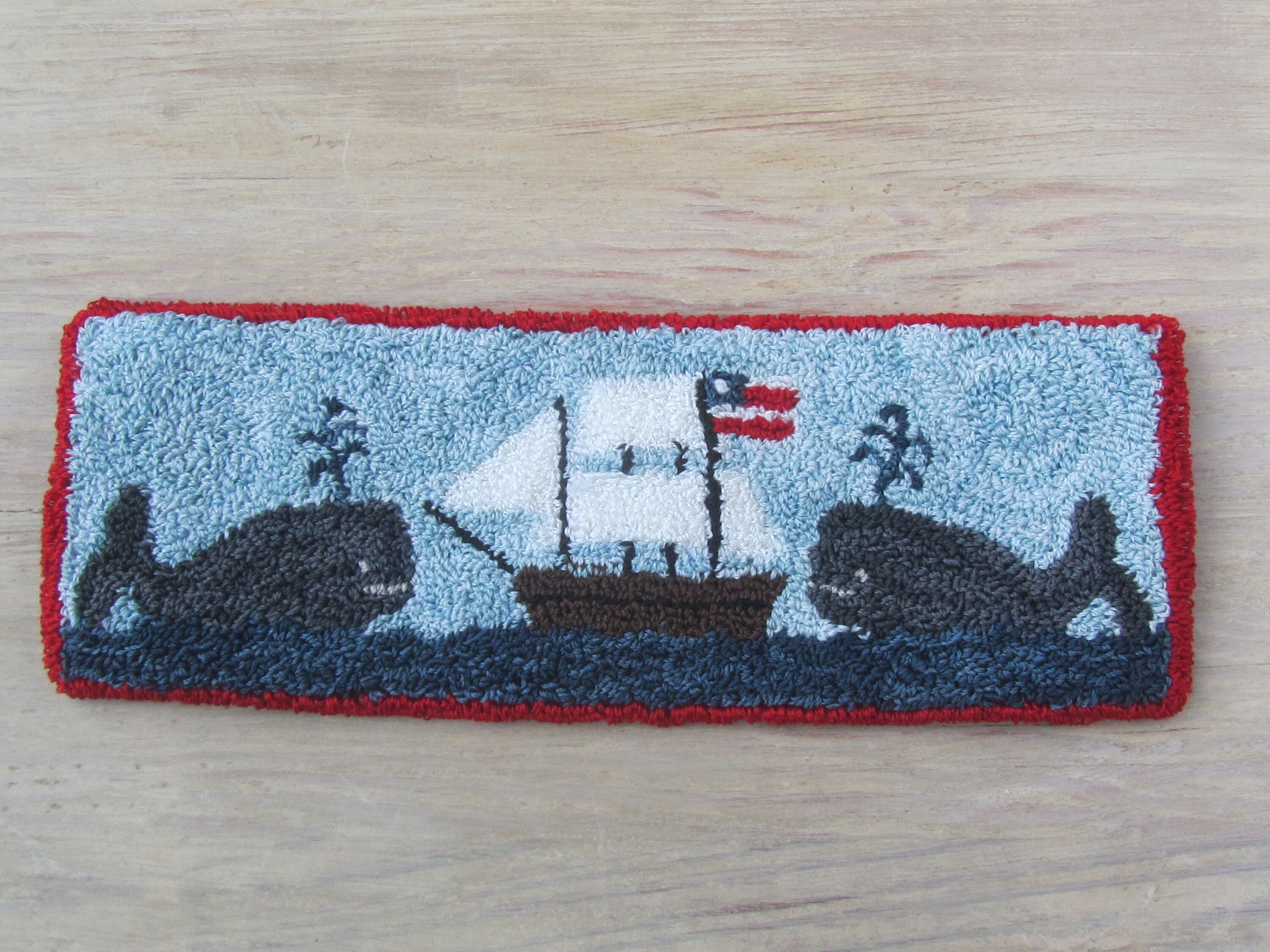 Punch Needle Pattern ~ Nautical Whaling Ship ~ Whales ~ Ship ~ needle punch epattern