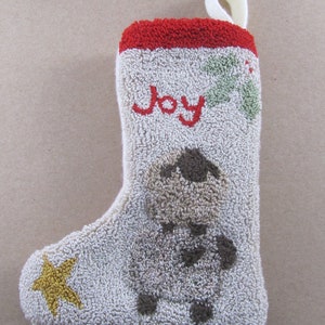 Punch Needle Pattern ~ Christmas stocking with sheep ~ punchneedle pdf pattern ~ needle punch epattern ~ Christmas Punch Needle ~ Joy ~ Star